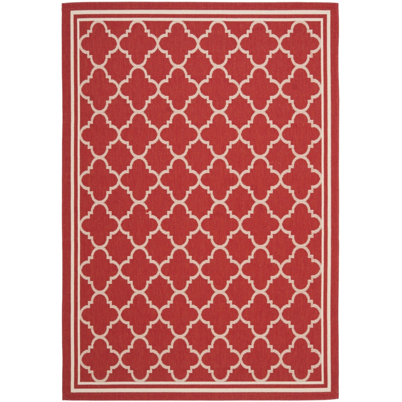 Safavieh Outdoor CY6918-248 Courtyard Collection Red / Bone Rug
